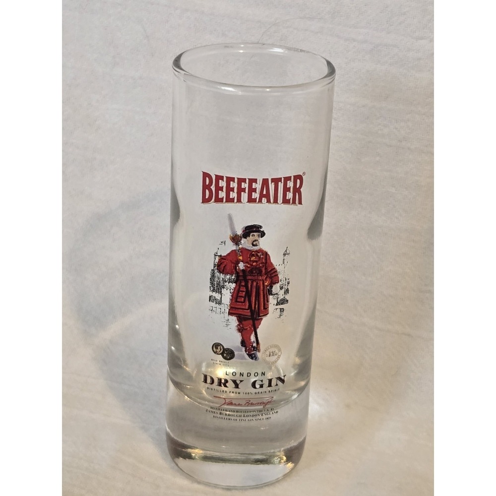 Vintage Beefeater London‎ Dry Gin Advertising Shot Glass Heavy Base Barware